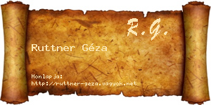 Ruttner Géza névjegykártya